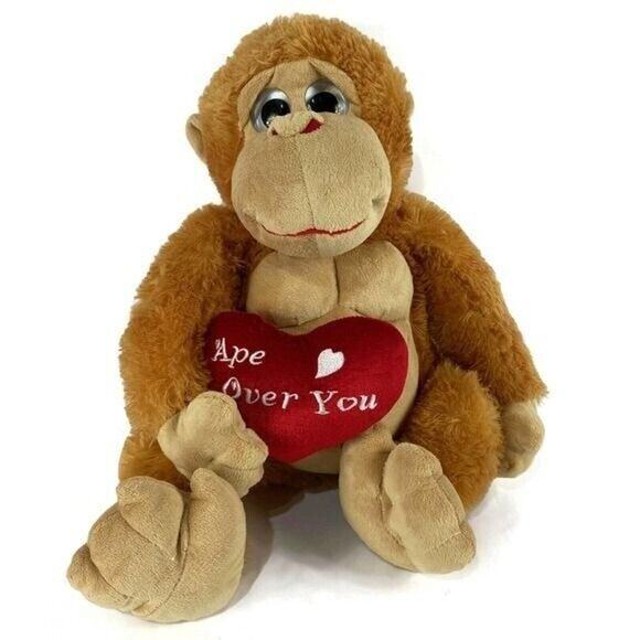 Ape Over You Monkey Plush With 2 Dimensional Sad Eyes Brown 18"  Tall - Picture 1 of 6